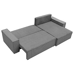 Bestmobilier Cezanne - canapé d'angle réversible 5 places convertible avec coffre en velours côtelé pas cher