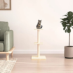 Arbre à chat avec griffoirs,niche pour chat en sisal crème 73 cm -MN40538