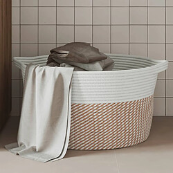 vidaXL Panier de rangement marron et blanc Ø40x25 cm coton