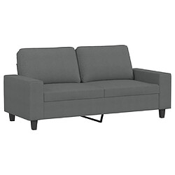 vidaXL Canapé à 2 places Gris foncé 140 cm Tissu