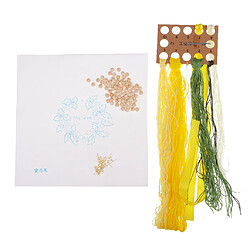 bricolage créatif outils fil tissu point de croix broderie kit de démarrage jaune