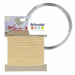 Artemio Fil à tricotin vanille 5 mm x 5 m + fil d'aluminium