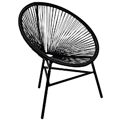 Maison Chic Chaise de jardin - Fauteuil d'extérieur forme de lune Résine tressée Noir -MN17015