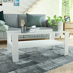 vidaXL Table basse bois d'ingénierie 100x59x42 cm blanc