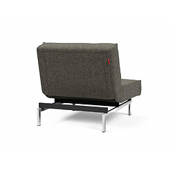 Acheter Inside 75 INNOVATION LIVING Fauteuil design SPLITBACK CHROME convertible lit 90*115 cm tissu Flashtex Dark Grey