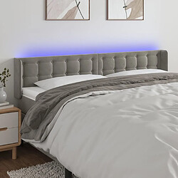 Maison Chic Tête de lit scandinave à LED,meuble de chambre Gris clair 203x16x78/88 cm Velours -MN42823