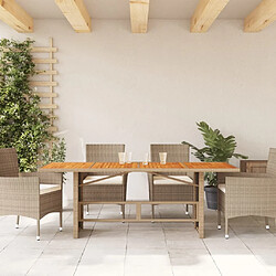 Avis Maison Chic Table de jardin | Table d'extérieur avec dessus en bois d'acacia beige 190x80x74 cm -GKD22623