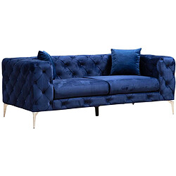 Hanah Home Canapé 2 places en tissu Como bleu navy.