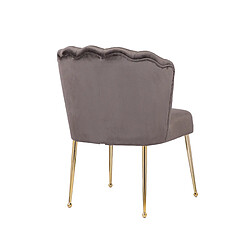 Vivenla Lot de 2 Chaises de salle à manger design revêtement en velours gris foncé et piètement en acier doré collection NORA pas cher