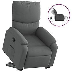 vidaXL Fauteuil inclinable électrique gris foncé tissu