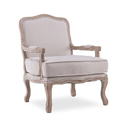 Acheter Fauteuil Gustave style Louis XV tissu beige