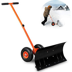 Varanmotors SNOWSHOVEL Pelle à neige avec roues, Lame Chasse-Neige avec Roues, lame de 74x46cm ajustable