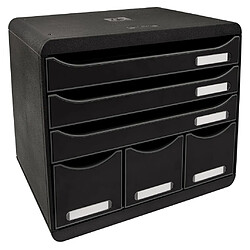 Exacompta Set de tiroirs bureau Store-Box Maxi 6 tiroirs Noir brillant