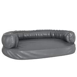 vidaXL Lit pour chien ergonomique Mousse Gris 88x65 cm Similicuir