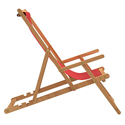 Avis vidaXL Chaise de plage pliable Bois de teck solide Rouge