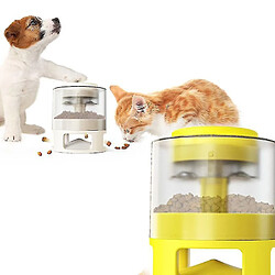 Avis Leaky Feeder pour chiens et chats drôles Jouets Distributeur de nourriture à morsure lente pour chats et chiens Blanc Jaune