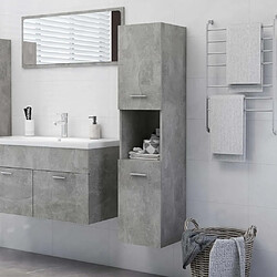 Maison Chic Armoire de salle de bain,Meuble de rangement,Meuble haut Gris béton 30x30x130 cm Aggloméré -GKD742711