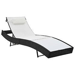 Acheter Maison Chic Lot de 2 Chaises longues et table | Transat Bain de soleil Résine tressée et textilène Noir -GKD82955