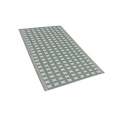 Beliani Tapis extérieur vert au motif croix blanches 90 x 180 cm ROHTAK