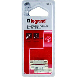 Legrand LEG92920 3 Cartouches Fusibles 2 A 8,5 x 31,5