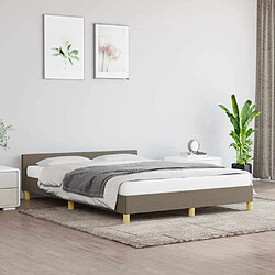 vidaXL Cadre de lit sans matelas taupe 140x200 cm tissu