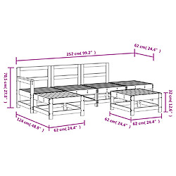 vidaXL Salon de jardin 6 pcs bois massif douglas pas cher