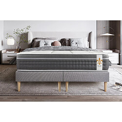 LITIER DELUXE Ensemble Le Trente 160 x 200 cm double sommiers Gris