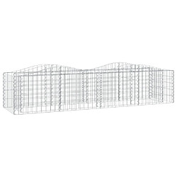 Maison Chic Jardinière,Lit surélevé - Bac à fleurs - pot de fleur à gabions arqué 200x50x50 cm Fer galvanisé -GKD52308