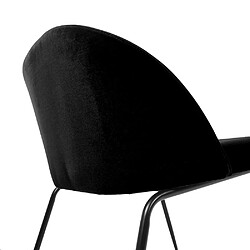 Fauteuil de lounge VELVO Velours noir hjh OFFICE pas cher