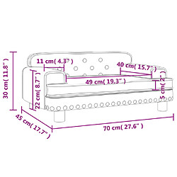 vidaXL Canapé pour enfants noir 70x45x30 cm similicuir pas cher