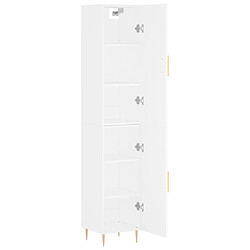 Avis vidaXL Buffet haut Blanc 34,5x34x180 cm Bois d'ingénierie