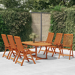 Salle à dîner de jardin 7 pcs,Table et chaise à manger Bois d'eucalyptus massif -MN94965