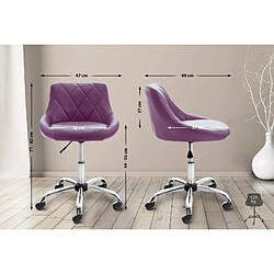 Decoshop26 Tabouret de travail confortable pour cabinet médical salon de beauté en PVC violet pivotant et réglable TABO10205