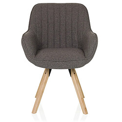 Chaise visiteur / Chaise de salle à manger SCANDI SOFT I tissu gris foncé hjh LIVING 