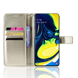 Wewoo Housse Coque en cuir à rabat horizontal Texture rétro Crazy Horse pour Galaxy A80 / A90avec porte-cartes et fentes cartes et cadre photo Or pas cher