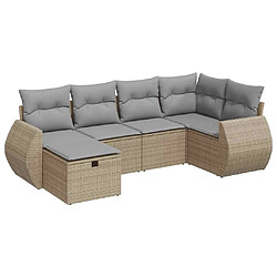 vidaXL Salon de jardin avec coussins 6 pcs beige résine tressée