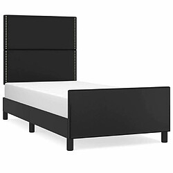 Maison Chic Cadre/structure de lit avec tête de lit pour adulte - Lit Moderne Chambre Noir 100x200 cm Similicuir -MN41066