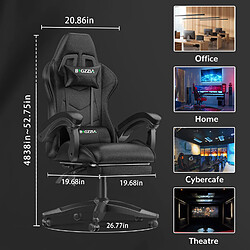 Avis Fauteuil de Bureau - BIGZZIA Siège de bureau Réglable - Chaise gaming avec Appui-tête et Support lombaire, 136kg, Noir