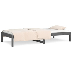 Acheter vidaXL Lit de jour sans matelas gris 90x190 cm bois de pin massif