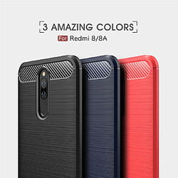 Wewoo Coque Souple Pour Xiaomi Redmi 8 en TPU fibre de carbone brossée Texture Noir pas cher