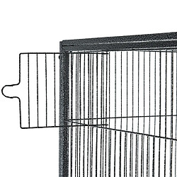 Pawhut Cage à Oiseaux Portable avec 4 Mangeoires et 4 Perchoirs Pratique 81 x 48 x 163 cm Noir et Gris pas cher