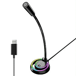 Yonis Microphone USB Effet RGB Son Clair Stable