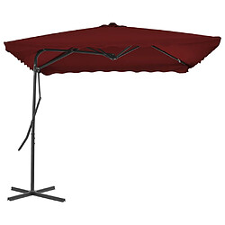 vidaXL Parasol de jardin et mât en acier rouge bordeaux 250x250x230 cm