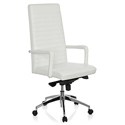 Chaise de bureau / Fauteuil de direction LENGA cuir blanc hjh OFFICE