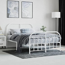 Avis Maison Chic Lit adulte - Lit simple Cadre de lit métal avec tête de lit/pied de lit,Structure du lit Contemporain pour chambre blanc 120x200cm -MN65156