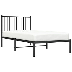 Avis vidaXL Cadre de lit métal sans matelas avec tête de lit noir 90x190 cm