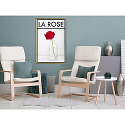 Paris Prix Affiche Murale Encadrée Rose in the Vase 40 x 60 cm Or