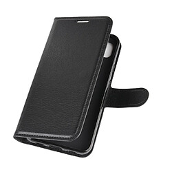 Etui en PU peau de litchi avec support noir pour votre Google Pixel 4a