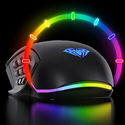 Souris Breathing Light Ultralight Filaire 14 Boutons Pour Gamer Desktop Noir pas cher