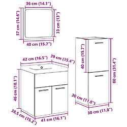 vidaXL Ensemble de meubles de salle de bain 4 pcs chêne sonoma pas cher